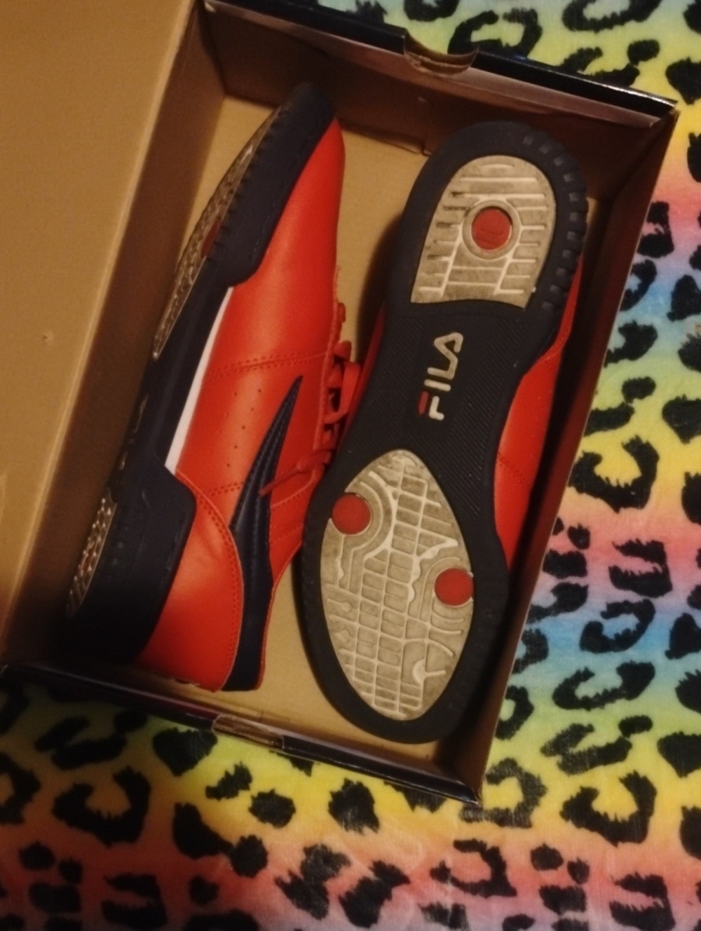 Fila Red and Navy Low-Profile Sneakers